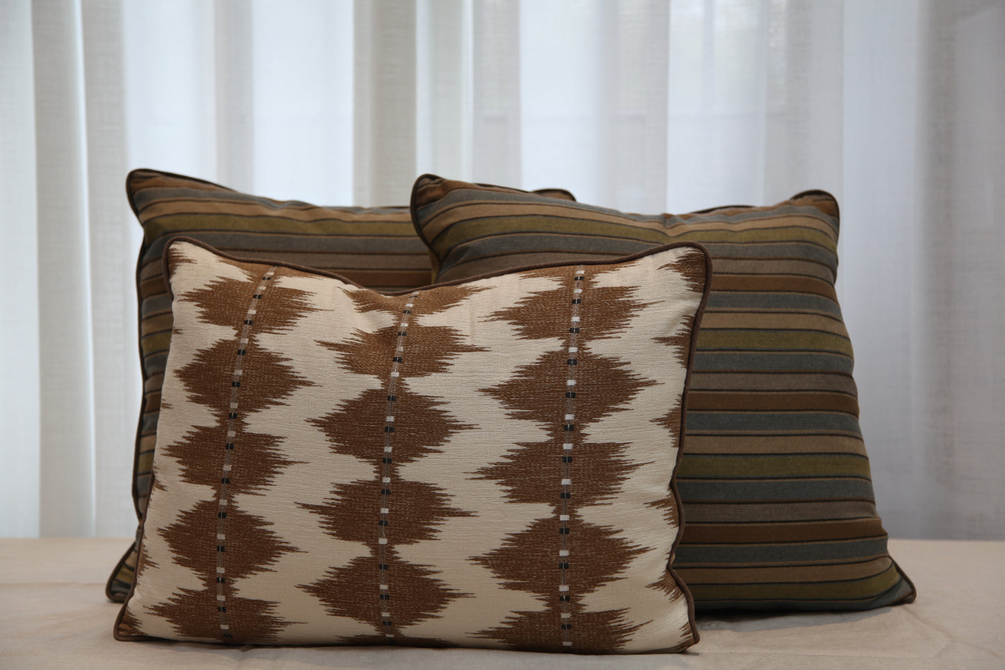Embroidered & Stitched Linen Pillow