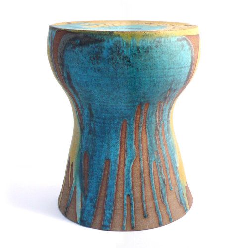 Ceramic Mushroom Stool - Yellow