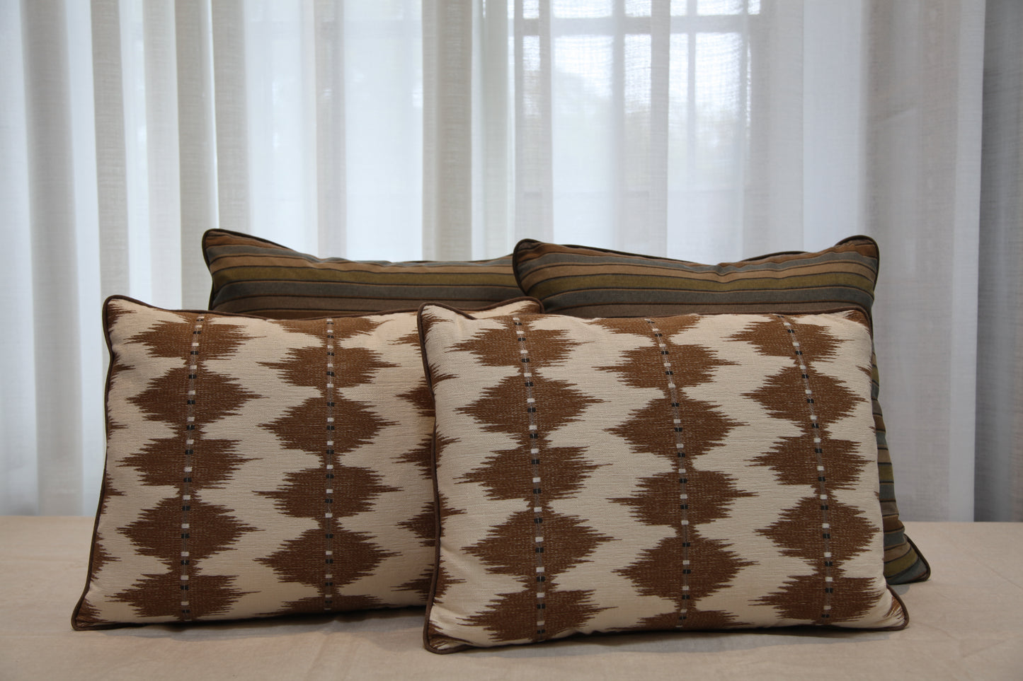Embroidered & Stitched Linen Pillow