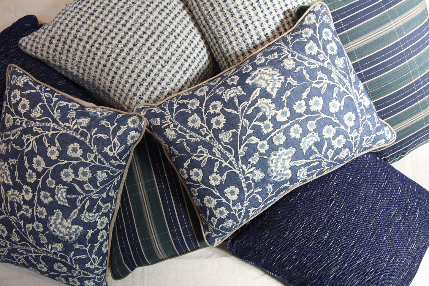 Floral Blue Pillow