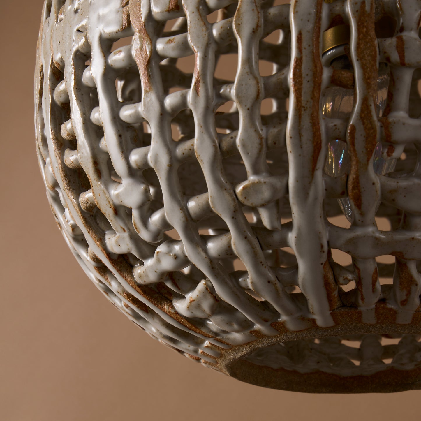 Ovoid Hanging Basketweave Pendant By Clate Grunden