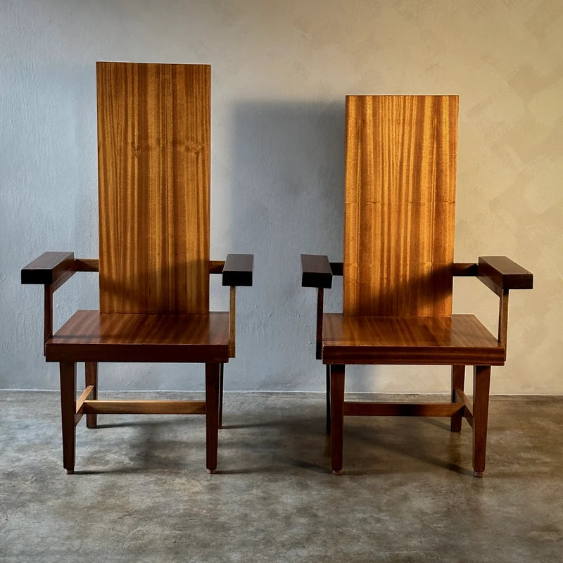 03 PAIR OF HIGH BACK CHAIRS