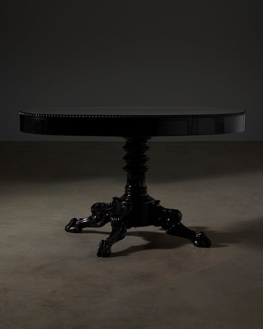 Oval Pedestal Table with Clawfoot Base