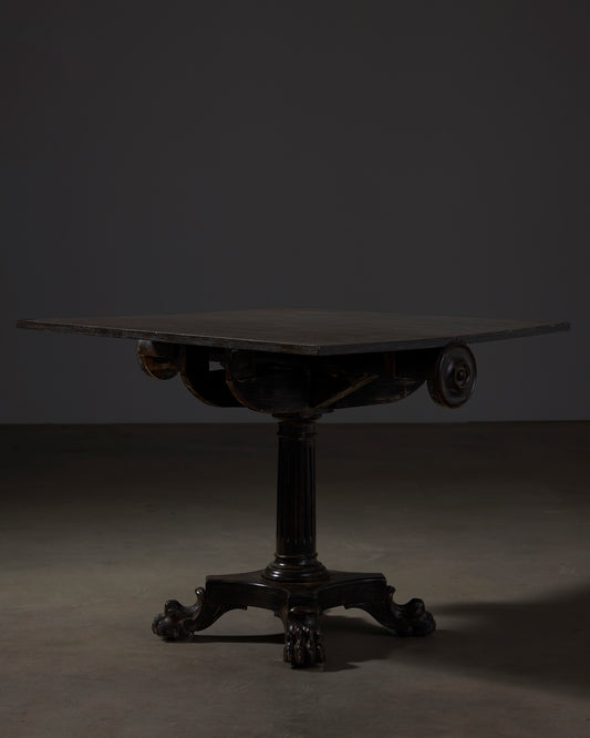Folding Side Table with Carved Legs