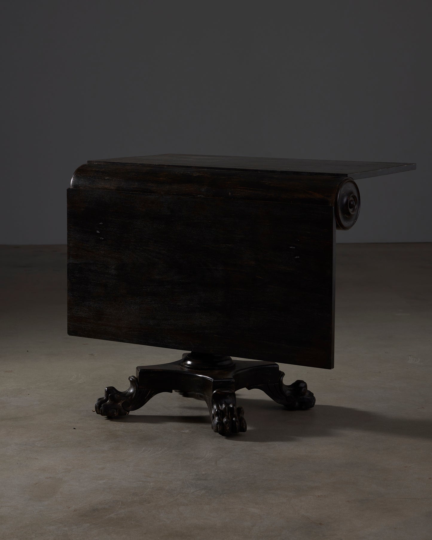 Folding Side Table with Carved Legs