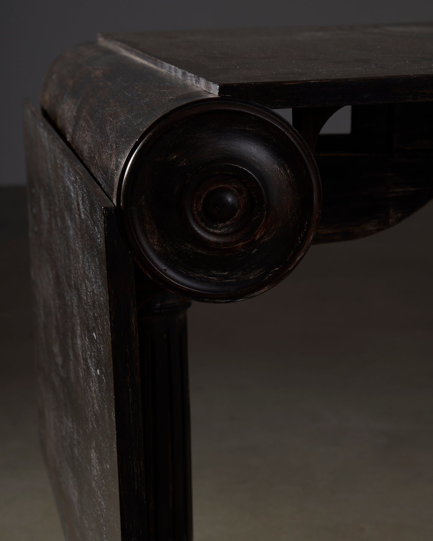 Folding Side Table with Carved Legs
