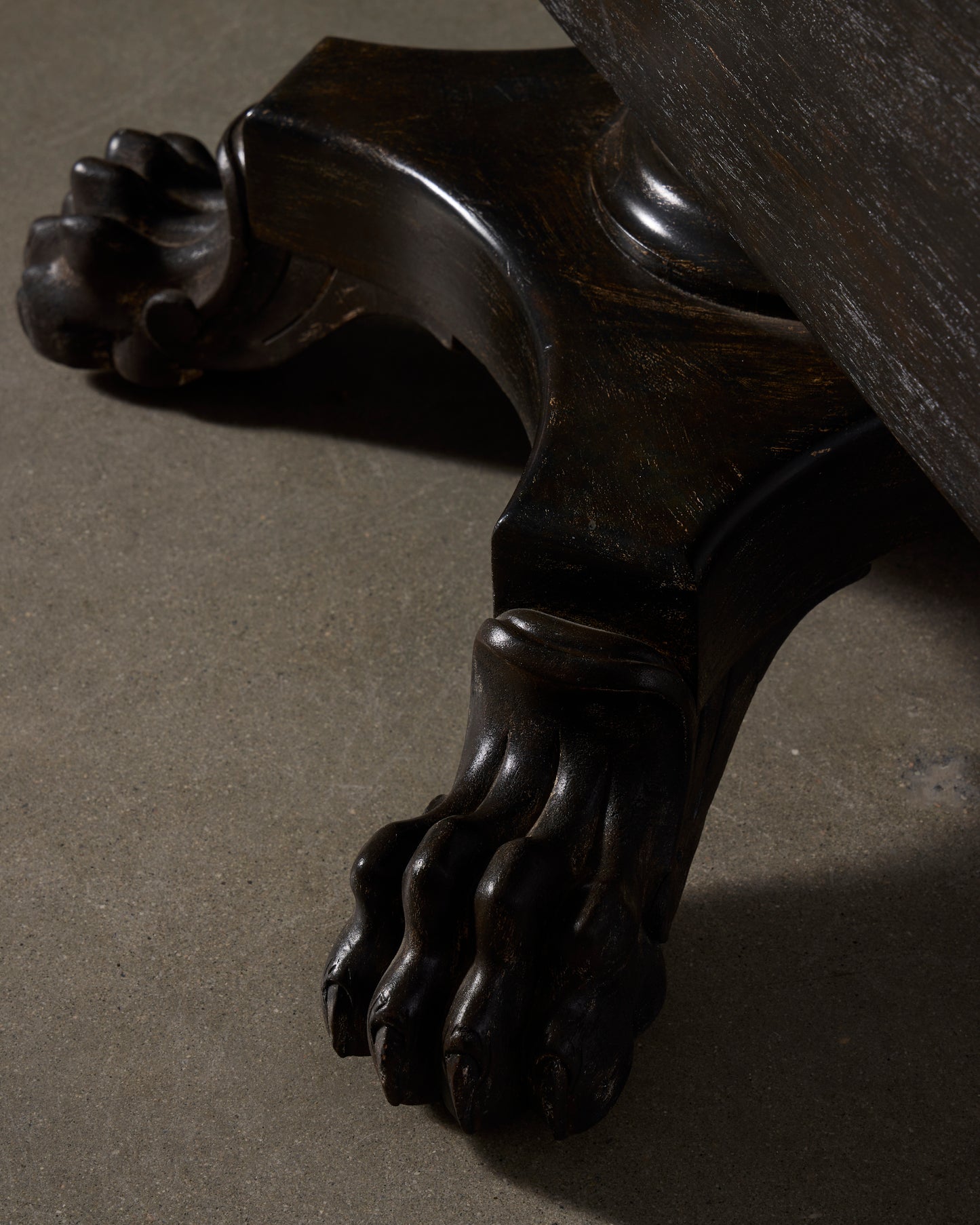 Folding Side Table with Carved Legs