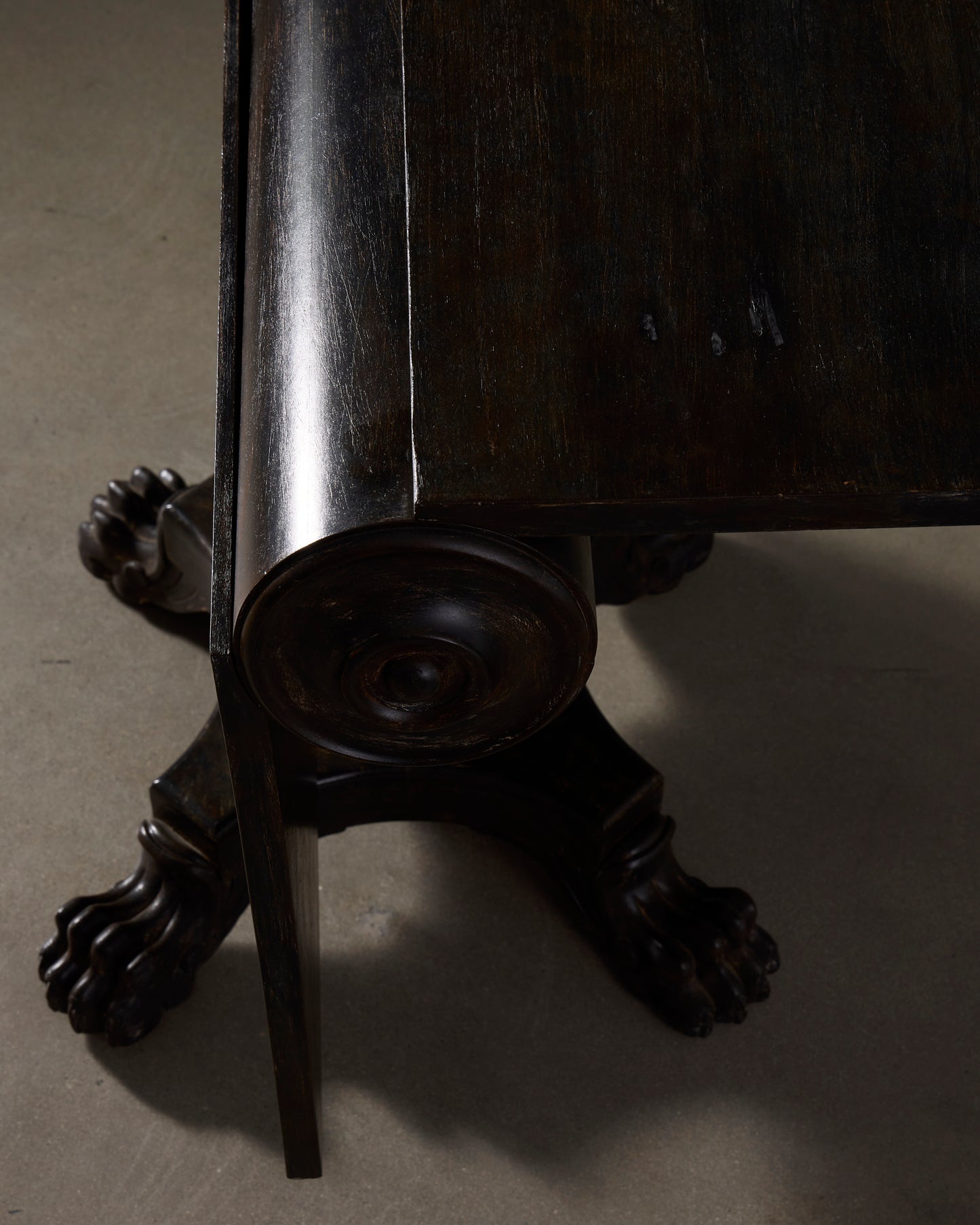 Folding Side Table with Carved Legs