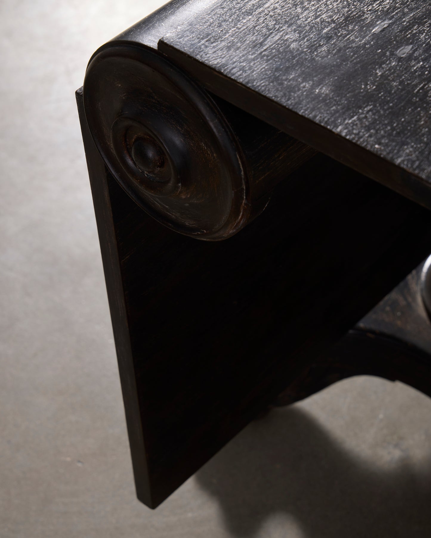 Folding Side Table with Carved Legs