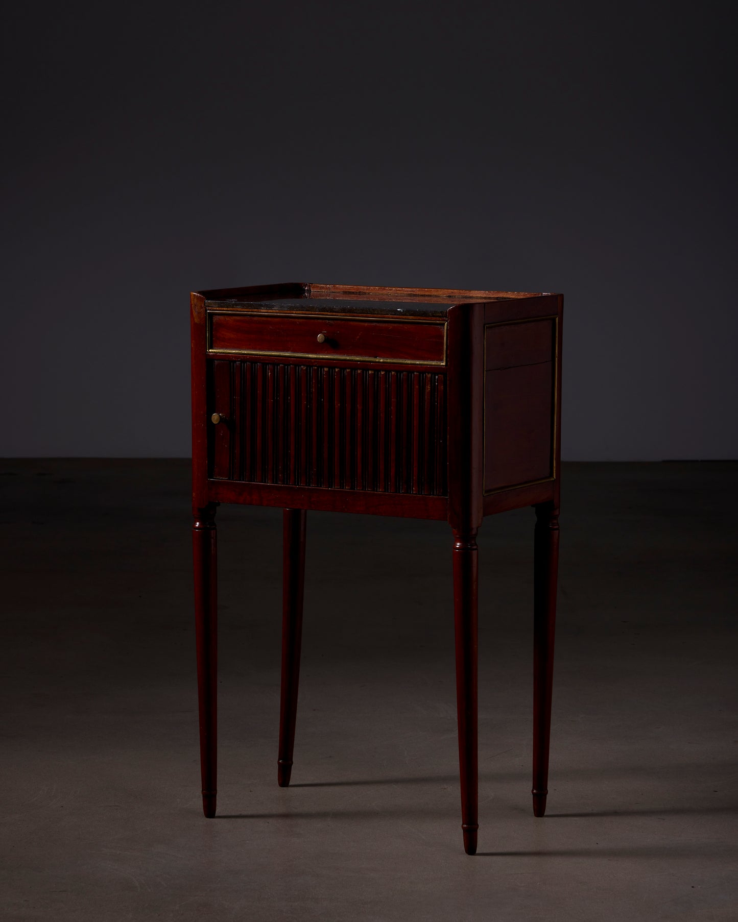 19th Century Wood with Marble Top French Side Table