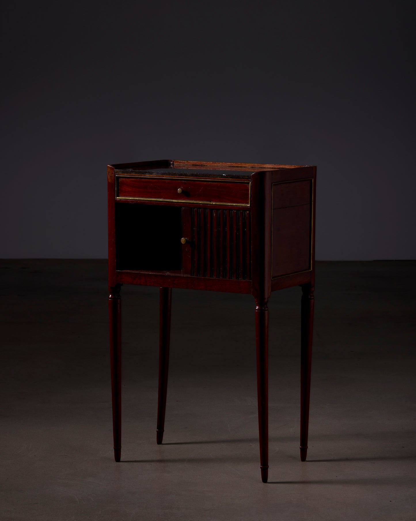 19th Century Wood with Marble Top French Side Table