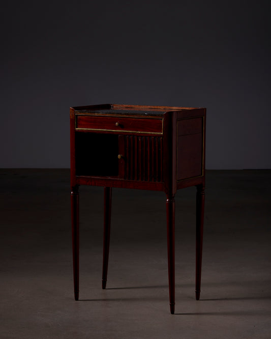 19th Century Wood with Marble Top French Side Table