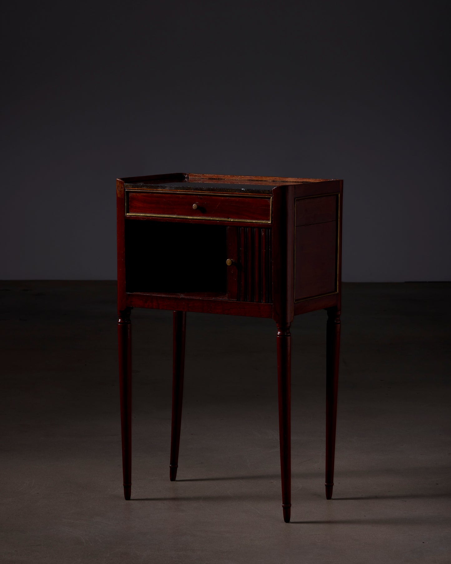 19th Century Wood with Marble Top French Side Table