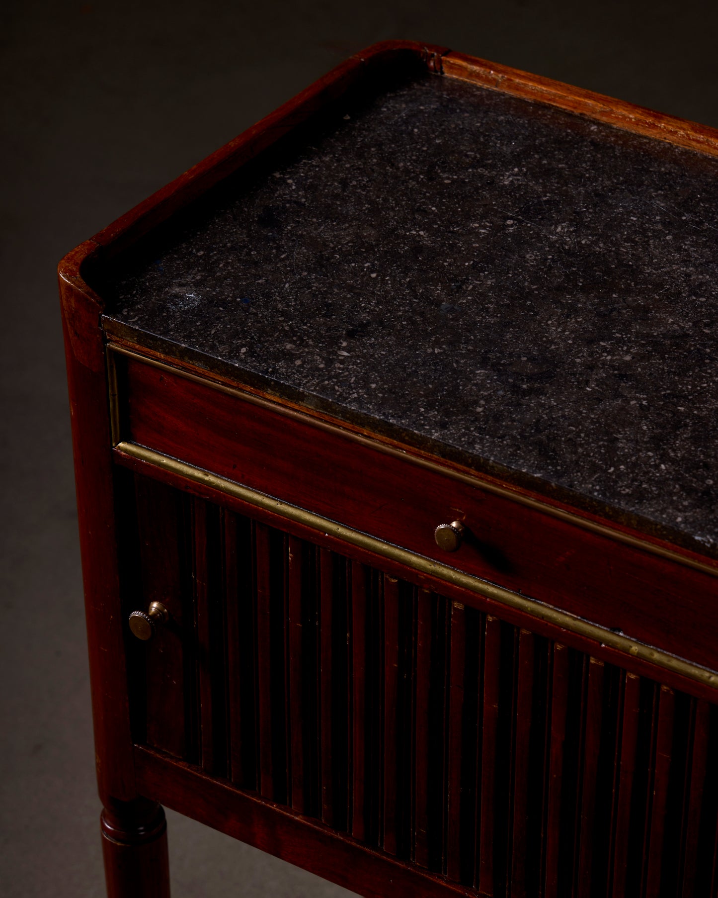 19th Century Wood with Marble Top French Side Table