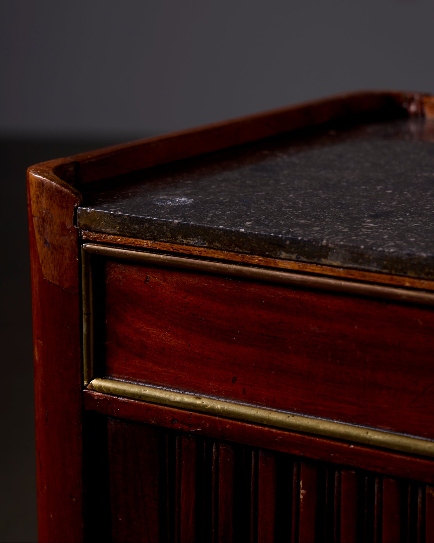 19th Century Wood with Marble Top French Side Table
