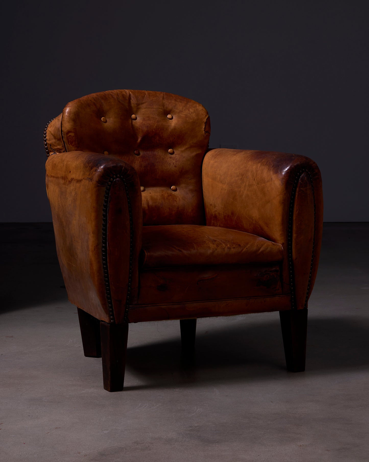 Vintage Dutch Cognac Leather Club Chair