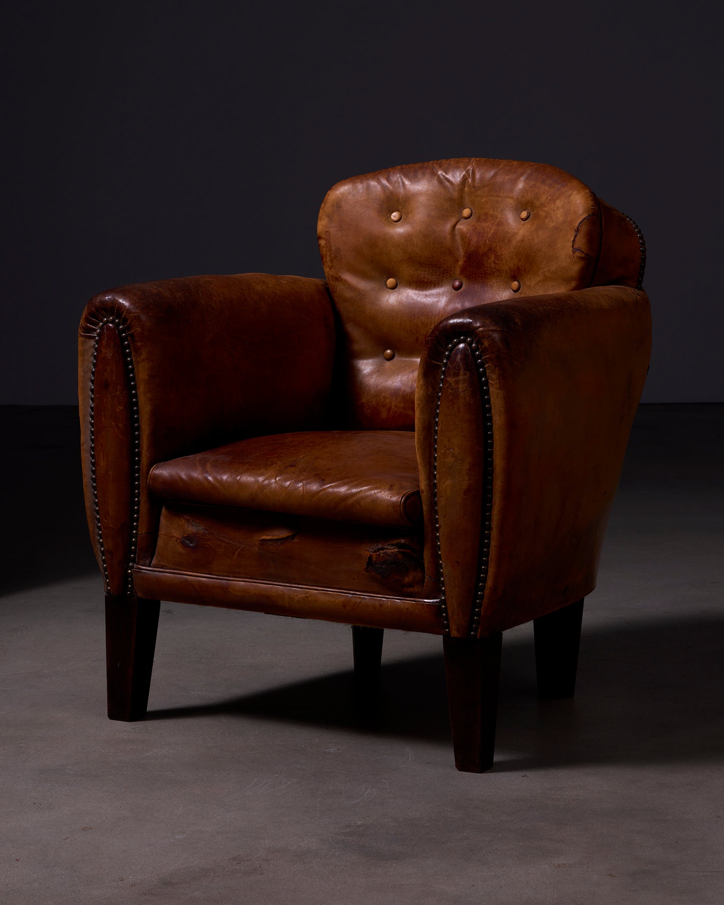 Vintage Dutch Cognac Leather Club Chair