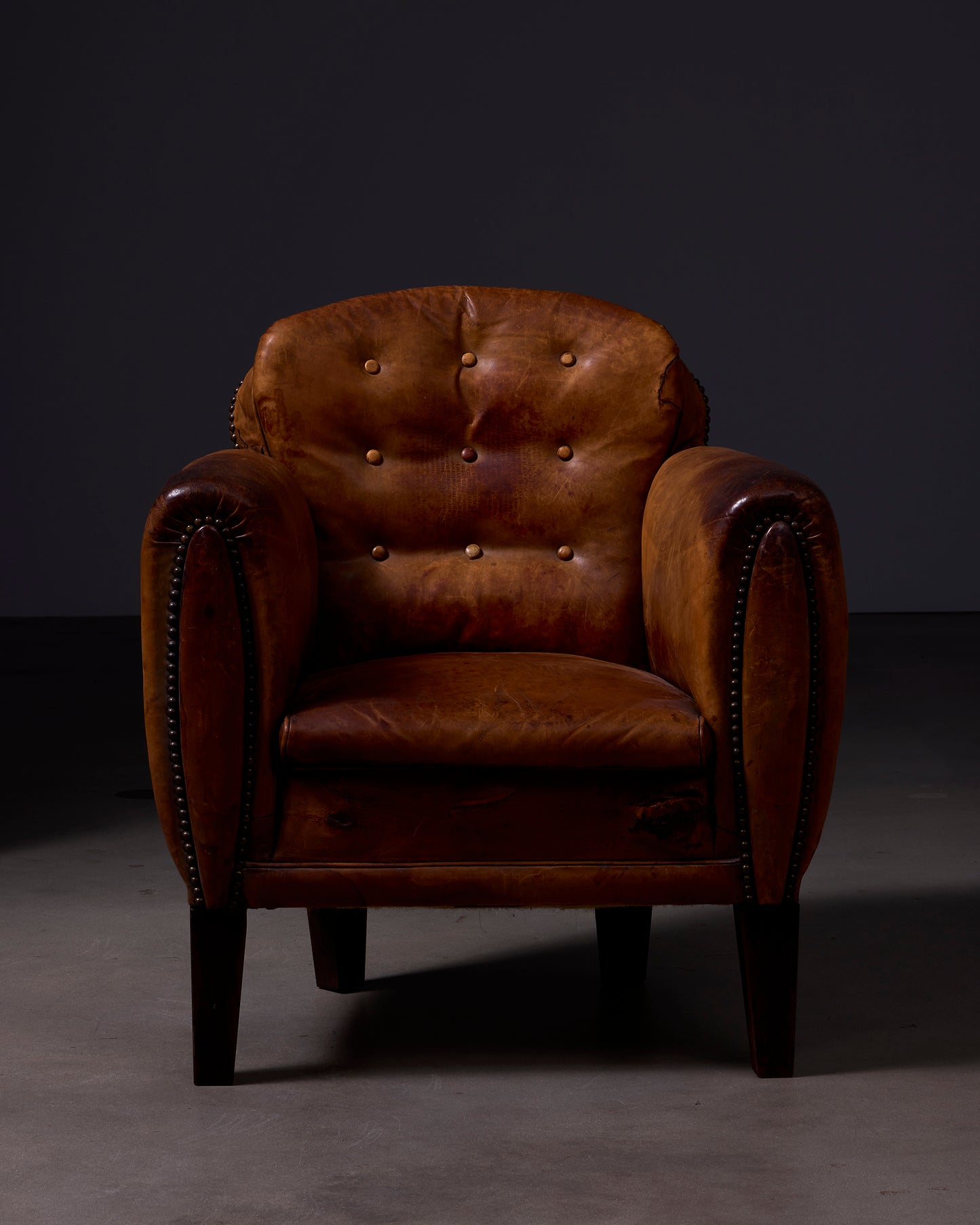 Vintage Dutch Cognac Leather Club Chair