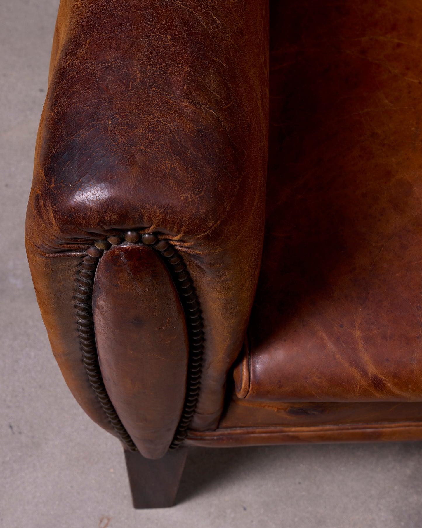Vintage Dutch Cognac Leather Club Chair