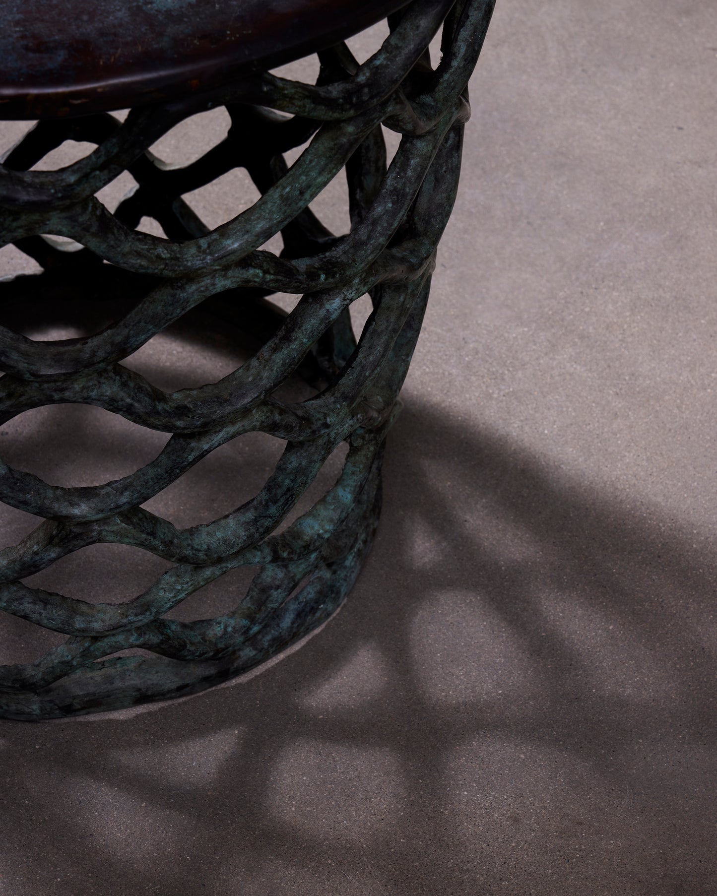Lattice Bronze Verdigris End Table