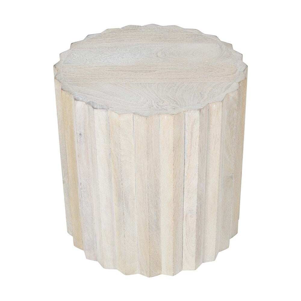 White Sand Mango Wood Side Table