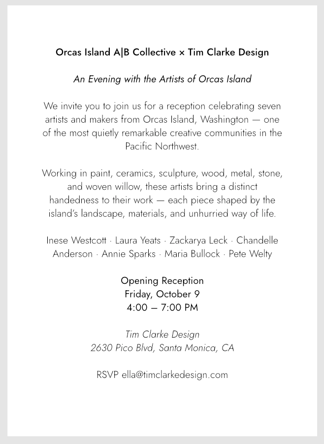 Orcas Island A|B Collective × Tim Clarke Design