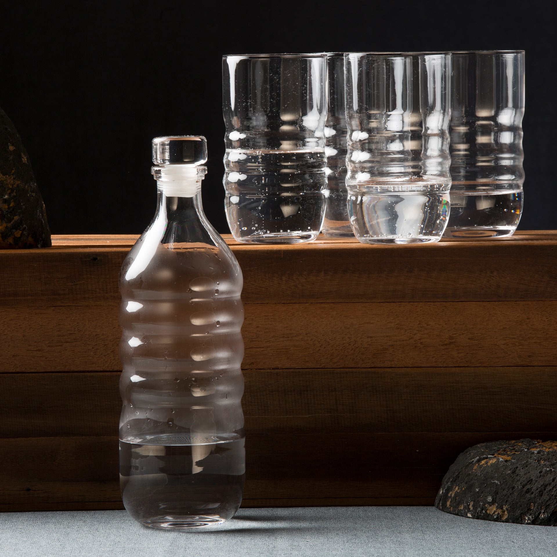 Spa Clear Glass Water Bottle & Highball Glasses