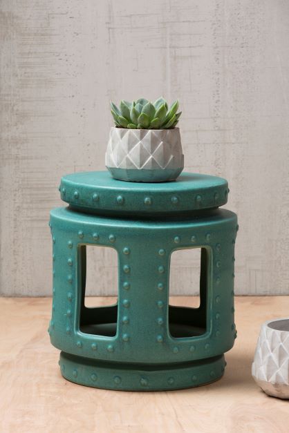 Copper Patina Throne Stool