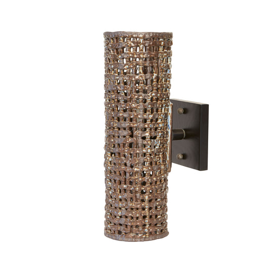 Basketweave Sconce with Brass Backplate By Clate Grunden