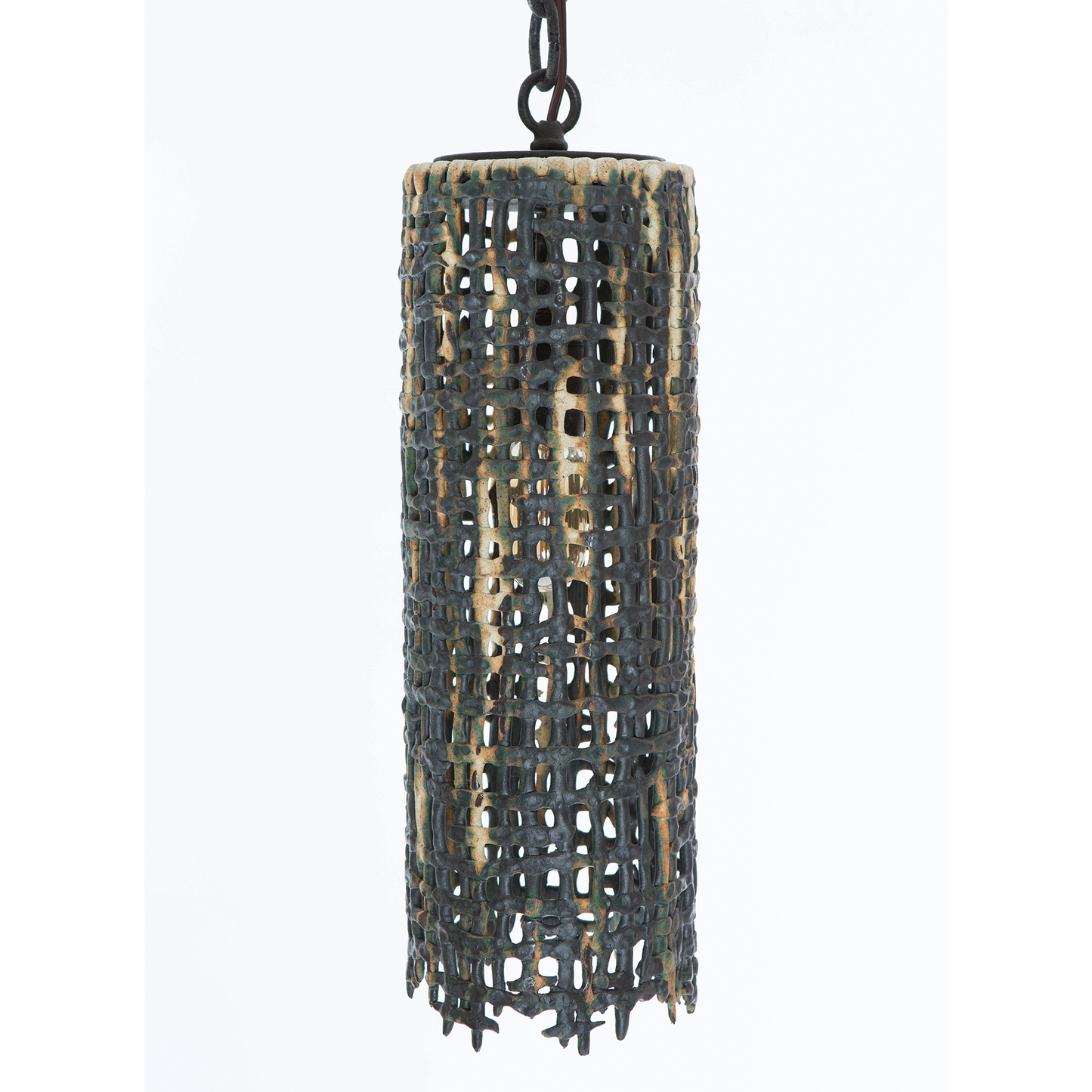 Tall Hanging Basketweave Pendant By Clate Grunden