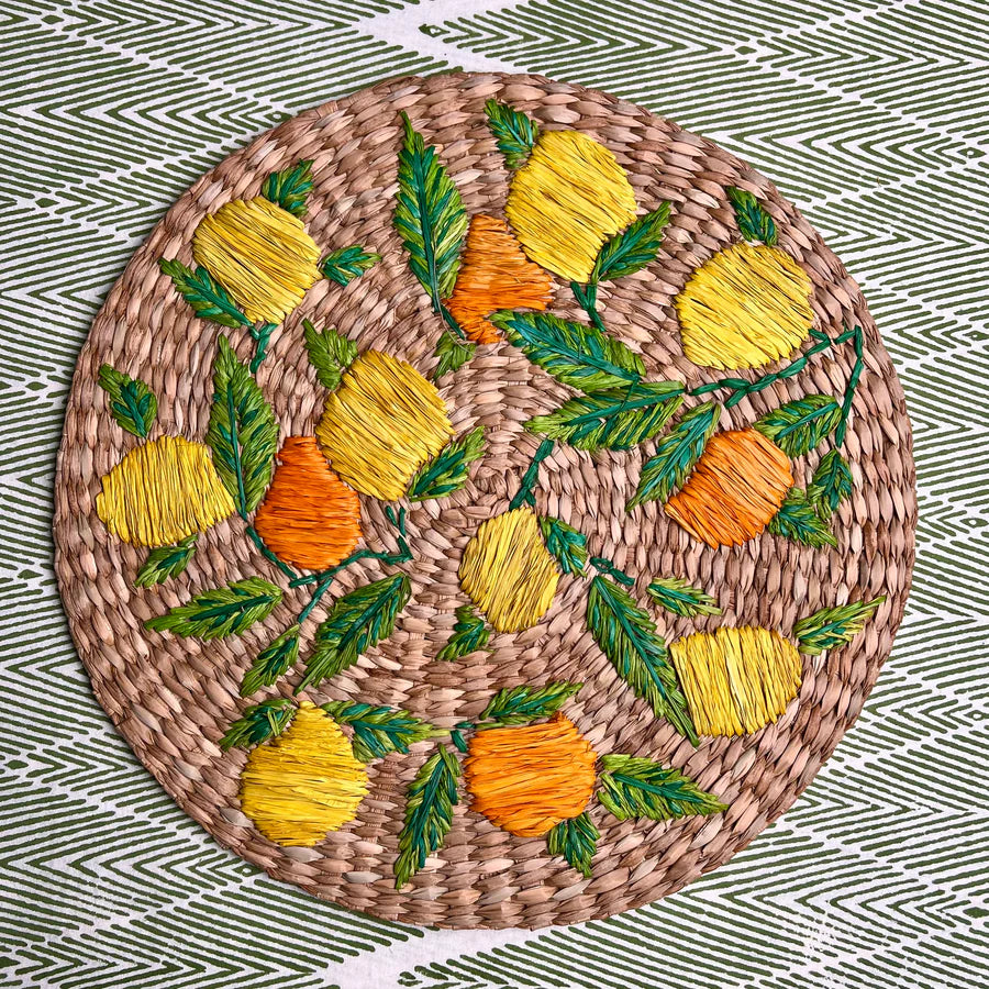 Limones y Naranjas Raffia Placemat