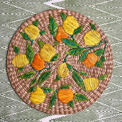 Limones y Naranjas Raffia Placemat