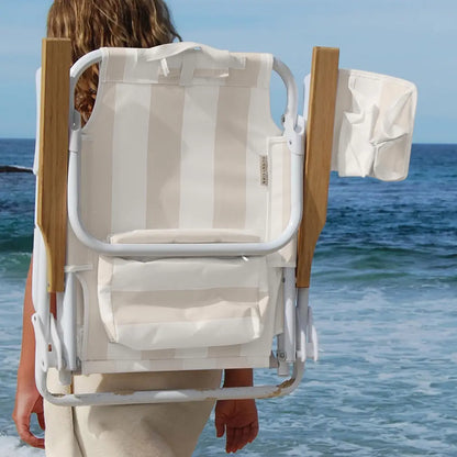 Deluxe Beach Chair Oyster Stripe