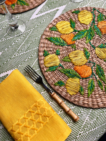Limones y Naranjas Raffia Placemat