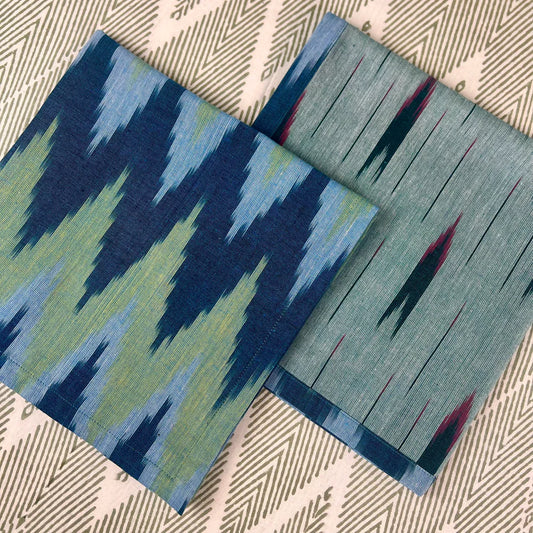 Teal, Denim, & Canary Reversible Napkins S/4