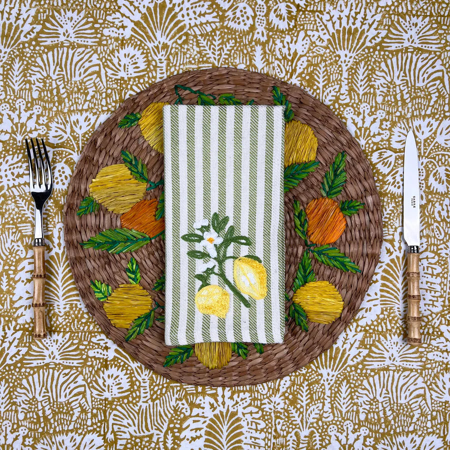 Limones y Naranjas Raffia Placemat
