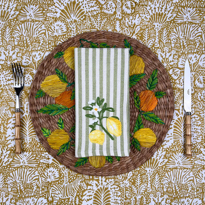 Limones y Naranjas Raffia Placemat