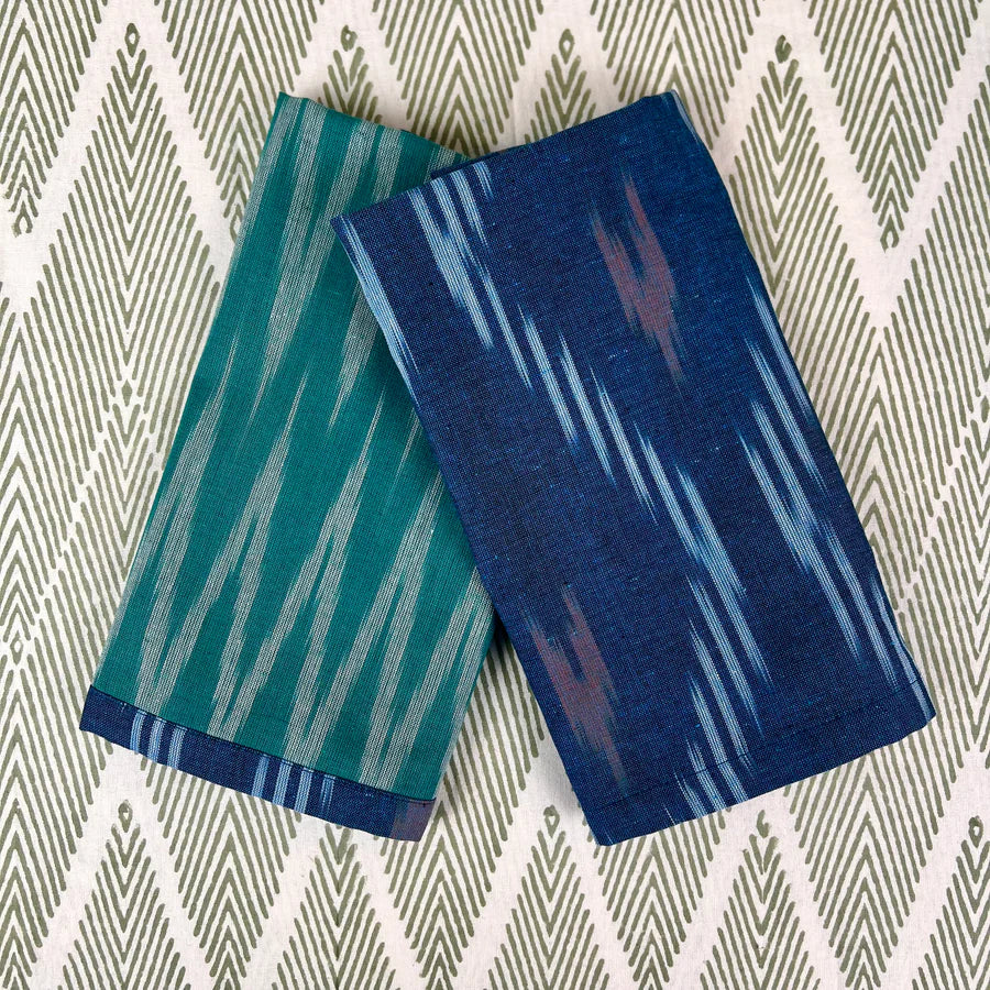 Blue & Teal Reversible Napkins S/4