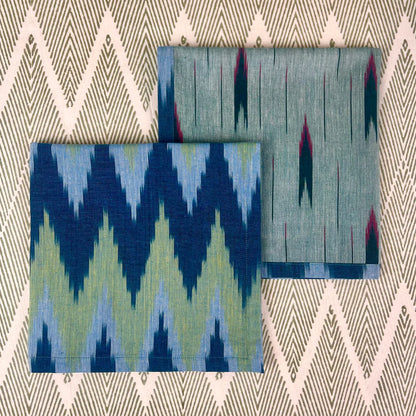 Teal, Denim, & Canary Reversible Napkins S/4
