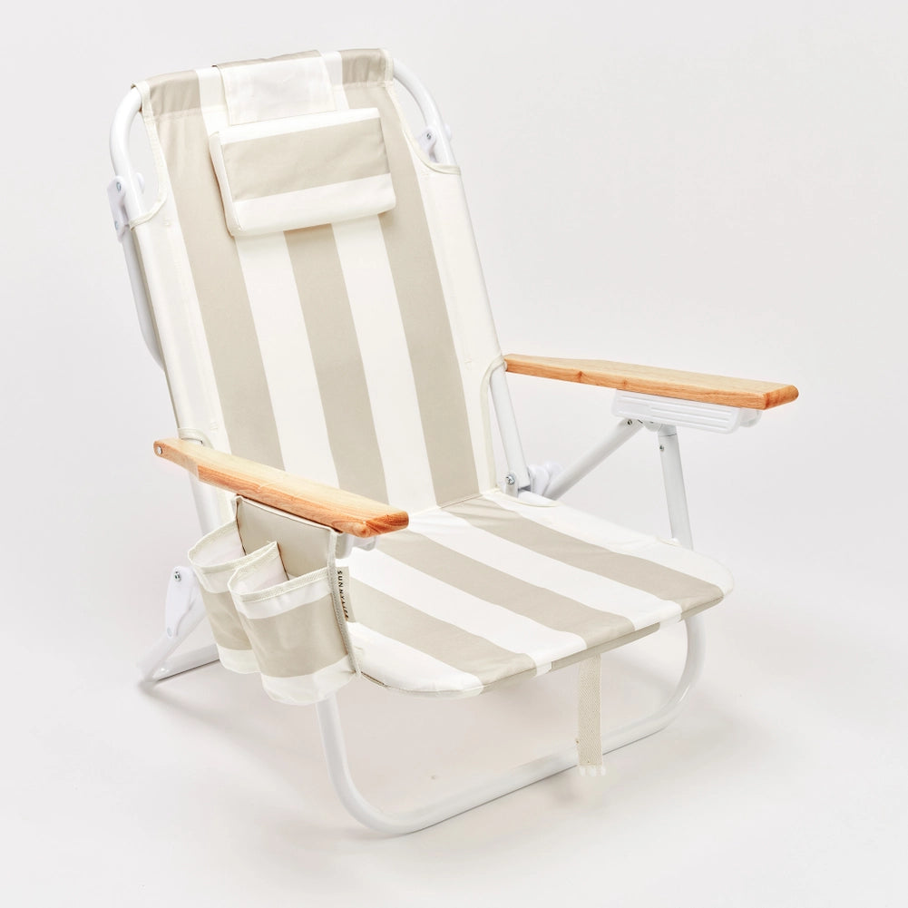 Deluxe Beach Chair Oyster Stripe