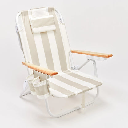 Deluxe Beach Chair Oyster Stripe