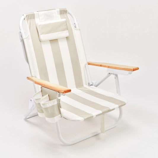 Deluxe Beach Chair Oyster Stripe