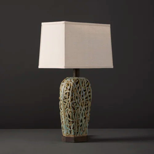 Haystack Squiggle Weave Lamp By Clate Grunden