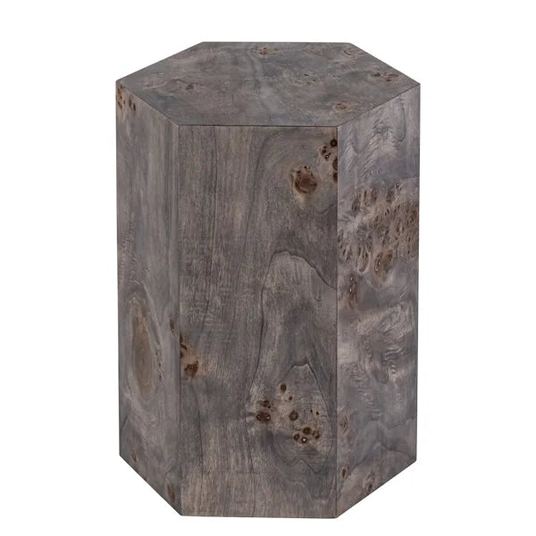 Hexagon Burlwood Side Table