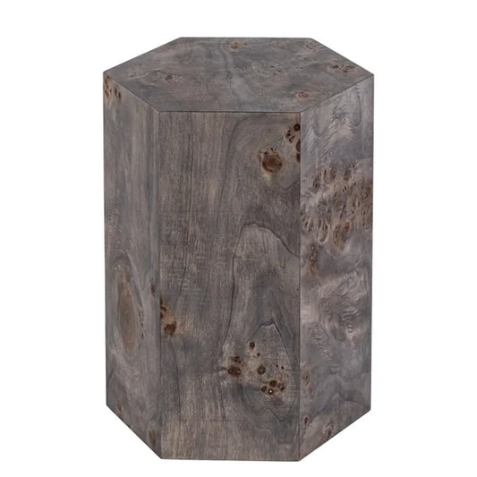 Hexagon Burlwood Side Table