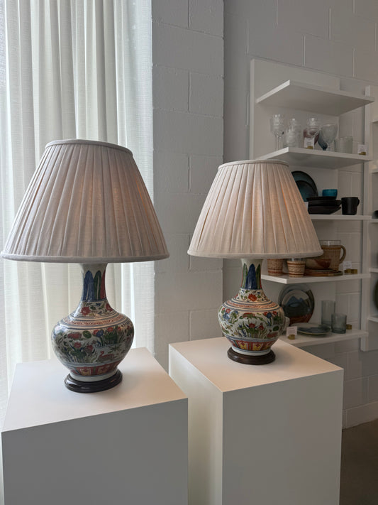 Chinese Vessels with Linen Shade