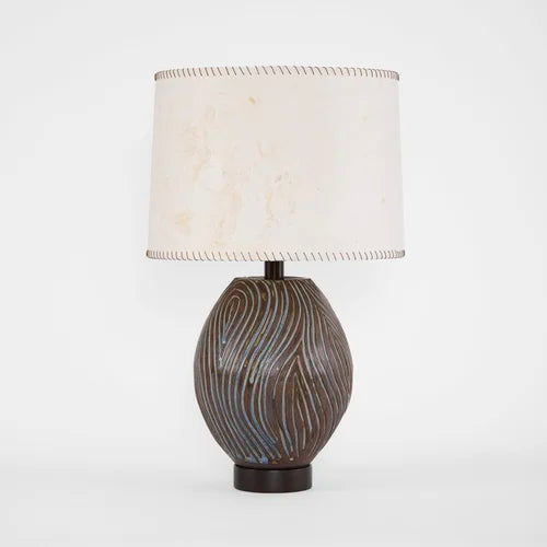 Kizamu Ovoid with Bark Paper Shade By Clate Grunden