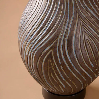 Kizamu Ovoid with Bark Paper Shade By Clate Grunden