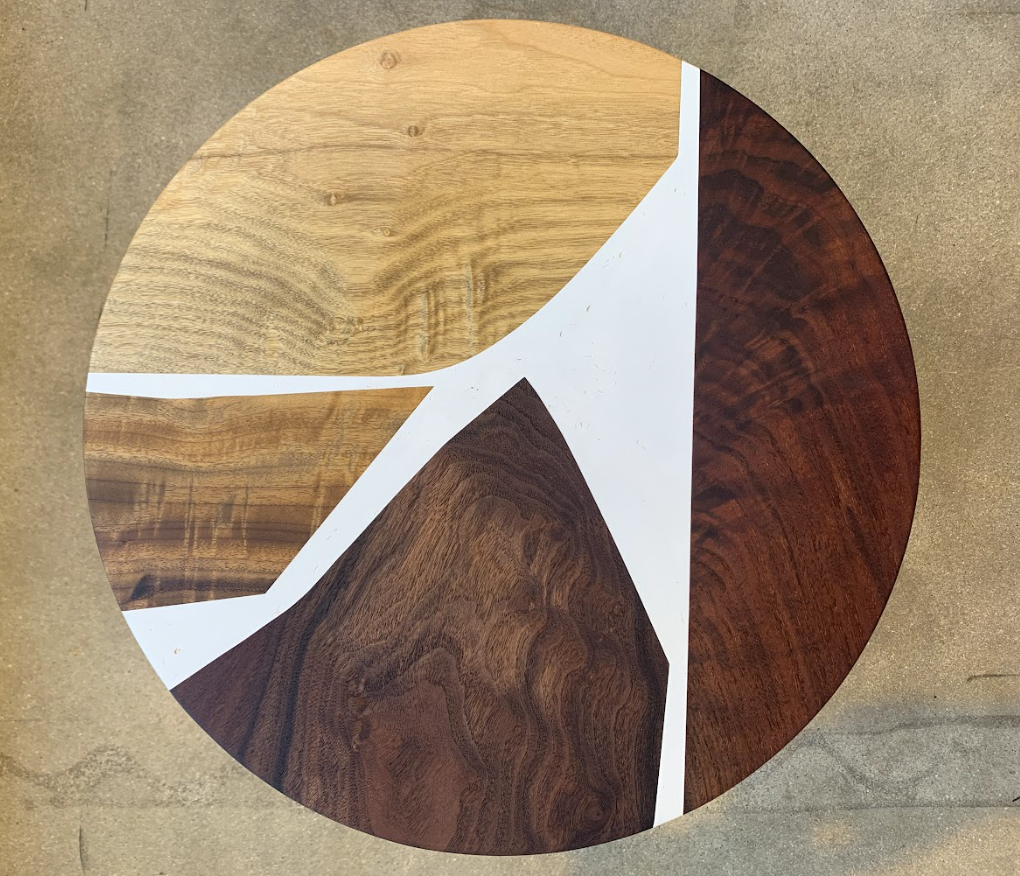 1-Bay Laurel, Claro Walnut Toad stool with white fill