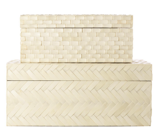 Basket Weave Bone Boxes